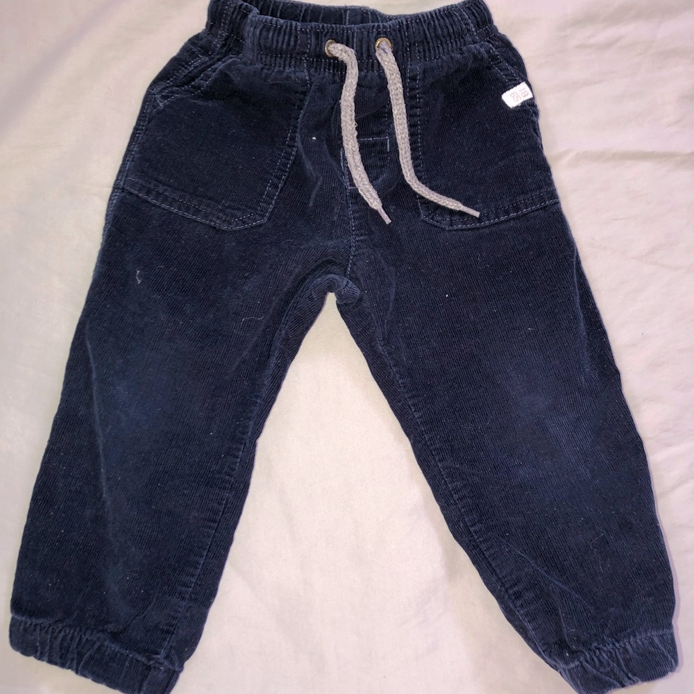 Navy corduroy jogger pants